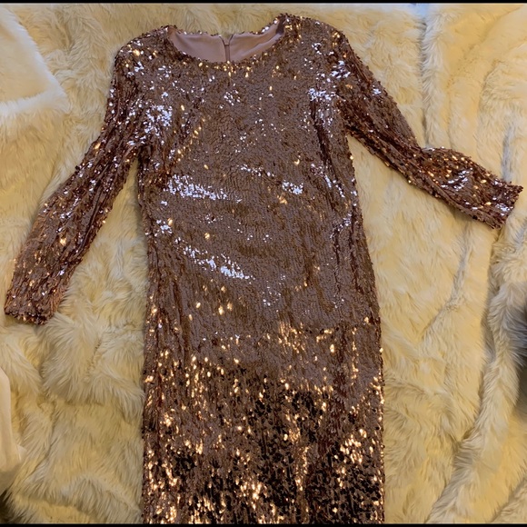 Copper sequin long sleeve dress - Picture 5 of 5